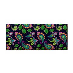 Paisley Green Print Hand Towel by designsbymallika