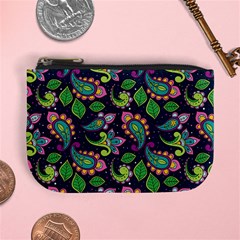 Paisley Green Print Mini Coin Purse by designsbymallika