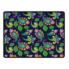 Paisley Green Print Fleece Blanket (small) by designsbymallika