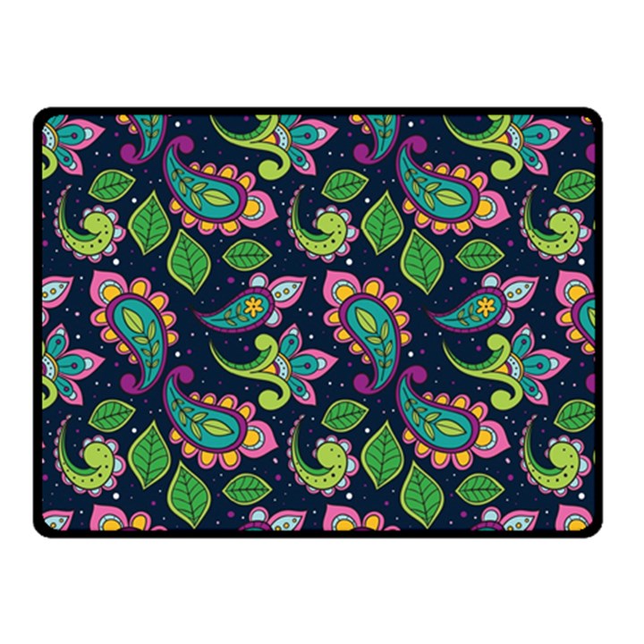 Paisley Green Print Fleece Blanket (Small)