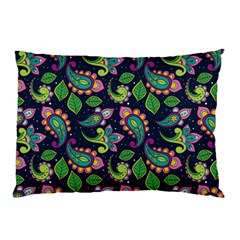 Paisley Green Print Pillow Case (two Sides) by designsbymallika