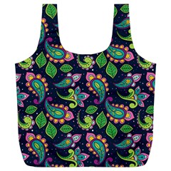 Paisley Green Print Full Print Recycle Bag (xl) by designsbymallika