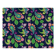 Paisley Green Print Double Sided Flano Blanket (large)  by designsbymallika