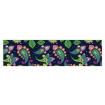 Paisley Green Print Satin Scarf (Oblong) Front