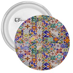 Mosaic Print 3  Buttons by designsbymallika