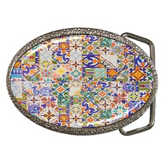 Mosaic Print Belt Buckles