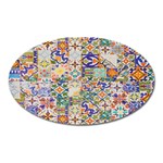 Mosaic Print Oval Magnet Front