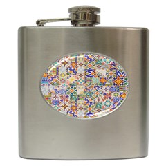 Mosaic Print Hip Flask (6 Oz) by designsbymallika