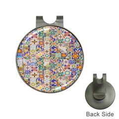 Mosaic Print Hat Clips with Golf Markers