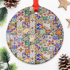 Mosaic Print Round Ornament (Two Sides)