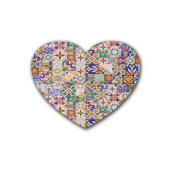 Mosaic Print Heart Coaster (4 pack) 