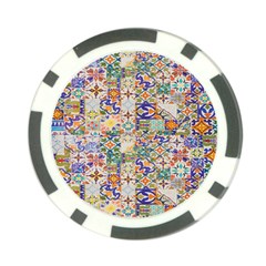 Mosaic Print Poker Chip Card Guard