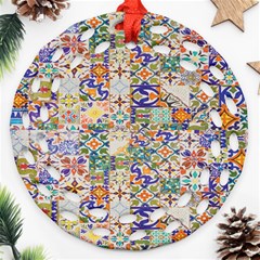 Mosaic Print Ornament (Round Filigree)