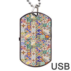 Mosaic Print Dog Tag USB Flash (Two Sides)