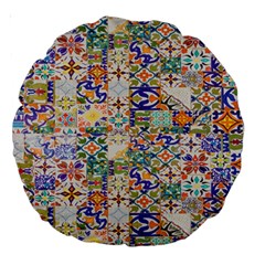 Mosaic Print Large 18  Premium Round Cushions