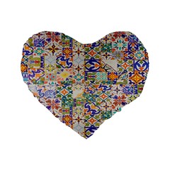 Mosaic Print Standard 16  Premium Heart Shape Cushions