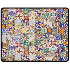 Mosaic Print Double Sided Fleece Blanket (Medium) 