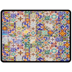 Mosaic Print Double Sided Fleece Blanket (Large) 