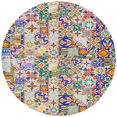 Mosaic Print Wooden Puzzle Round