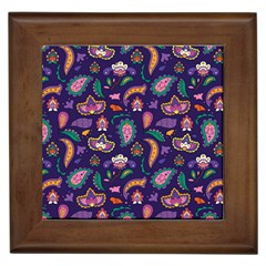 Paisley Print 2 Framed Tile by designsbymallika