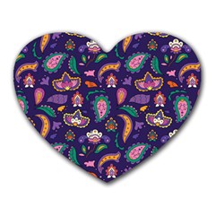 Paisley Print 2 Heart Mousepads by designsbymallika