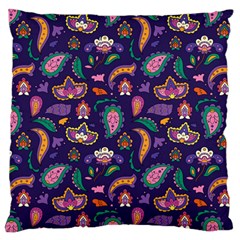 Paisley Print 2 Large Cushion Case (two Sides) by designsbymallika