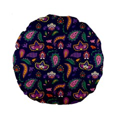 Paisley Print 2 Standard 15  Premium Round Cushions by designsbymallika