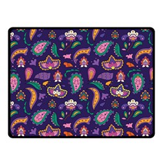 Paisley Print 2 Double Sided Fleece Blanket (small)  by designsbymallika