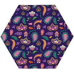 Paisley Print 2 Wooden Puzzle Hexagon by designsbymallika