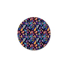 Paisley Baatik Purple Print Golf Ball Marker by designsbymallika