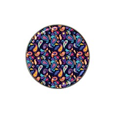 Paisley Baatik Purple Print Hat Clip Ball Marker by designsbymallika