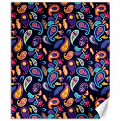 Paisley Baatik Purple Print Canvas 20  X 24  by designsbymallika