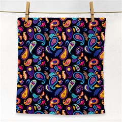 Paisley Baatik Purple Print Face Towel by designsbymallika