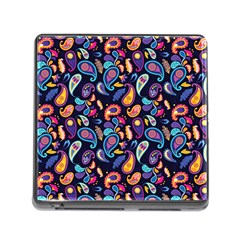 Paisley Baatik Purple Print Memory Card Reader (square 5 Slot) by designsbymallika