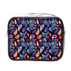 Paisley Baatik Purple Print Mini Toiletries Bag (one Side) by designsbymallika