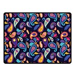 Paisley Baatik Purple Print Fleece Blanket (Small) 50 x40  Blanket Front