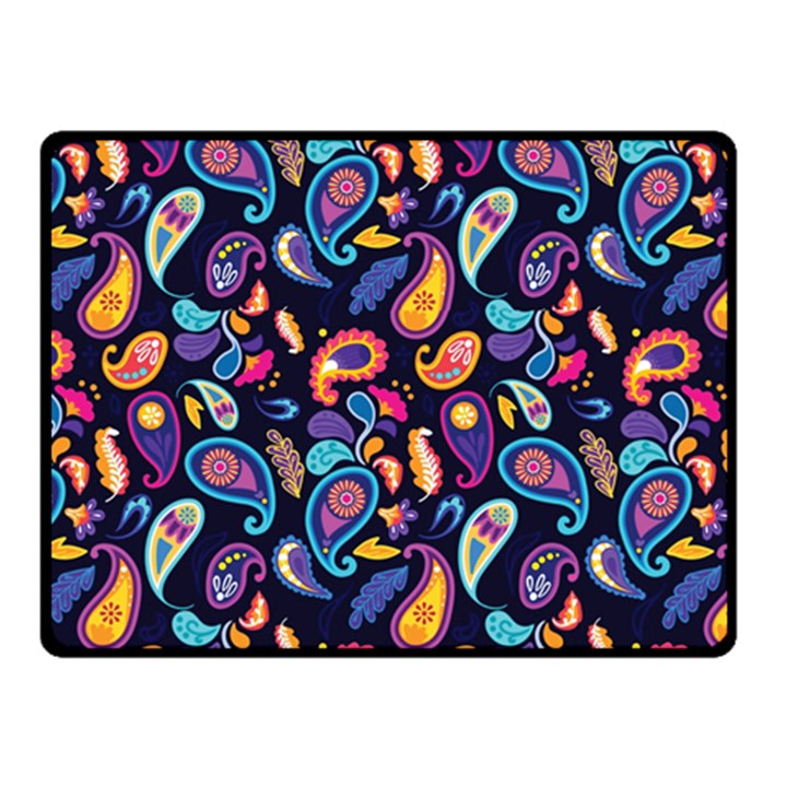 Paisley Baatik Purple Print Fleece Blanket (Small)