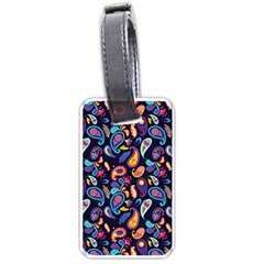 Paisley Baatik Purple Print Luggage Tag (one Side)