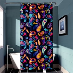 Paisley Baatik Purple Print Shower Curtain 36  X 72  (stall)  by designsbymallika