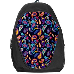 Paisley Baatik Purple Print Backpack Bag by designsbymallika