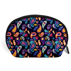 Paisley Baatik Purple Print Accessory Pouch (large) by designsbymallika