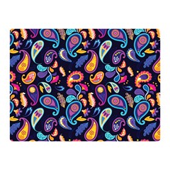 Paisley Baatik Purple Print Double Sided Flano Blanket (mini)  by designsbymallika