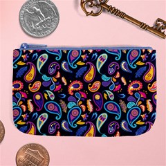 Paisley Baatik Purple Print Large Coin Purse by designsbymallika