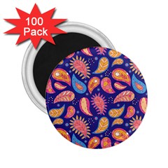 Blue Paisley Print 2 2 25  Magnets (100 Pack)  by designsbymallika