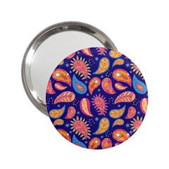 Blue Paisley Print 2 2 25  Handbag Mirrors by designsbymallika