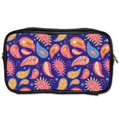 Blue Paisley Print 2 Toiletries Bag (two Sides) by designsbymallika