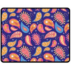 Blue Paisley Print 2 Fleece Blanket (medium) 