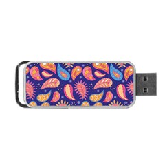 Blue Paisley Print 2 Portable Usb Flash (two Sides) by designsbymallika