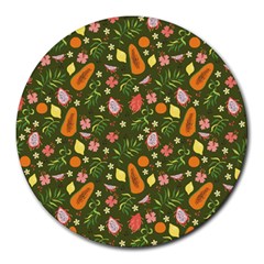 Tropical Fruits Love Round Mousepads