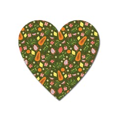 Tropical Fruits Love Heart Magnet by designsbymallika